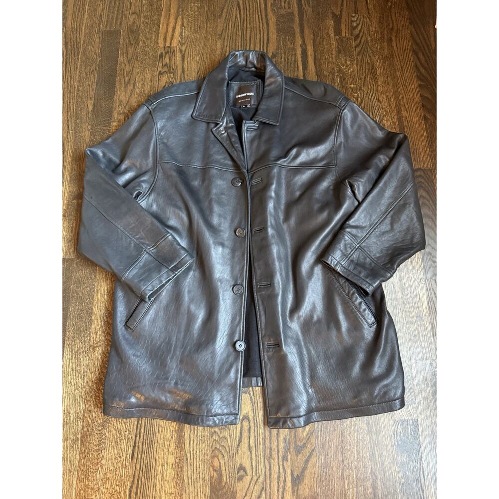 Andrew Marc Additions Men’s Leather Jacket L Y2K